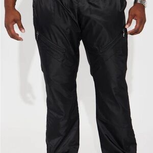 NovaMen Play The Track Stacked Slim Flare Nylon Pants Black XXL
